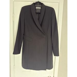 Vintage Black Emporio Armani 1973 Women's Jacket Dress / Coat - EU 42 / US 12